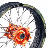 21 inch 19 inchRim Wheel Stickers F06B Green Camo 6 Dirt Bike Rim Edge Stripes | For TM Racing TM 300 MX.