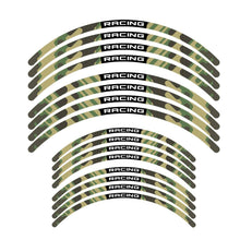 Load image into Gallery viewer, 21/18&#39;&#39; Rim Wheel Stickers F06B Green Camo 6 Dirt Bike Rim Edge Stripes | For TM Racing 450EN 530EN.
