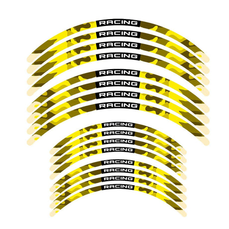 21 inch 18 inchRim Wheel Stickers F07B Yellow Camo Dirt Bike Rim Edge Stripes | For TM Racing 125EN 250EN 300EN.