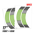 StickerBao Green Universal 17 inch Motorcycle L01B Line Standard Edge Rim Sticker Check Rim Wheel Decal  For Aprilia