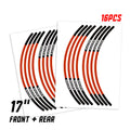 StickerBao Orange Universal 17 inch Motorcycle L01B Line Standard Edge Rim Sticker Check Rim Wheel Decal  For Aprilia