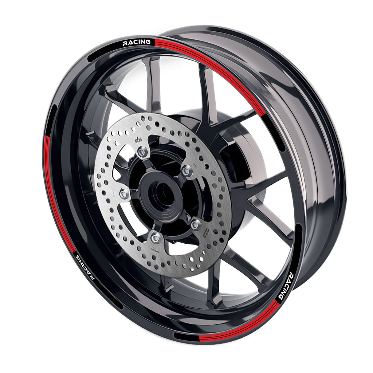 StickerBao Red Universal 17 inch Motorcycle L01B Line Standard Edge Rim Sticker Check Rim Wheel Decal  For Ducati