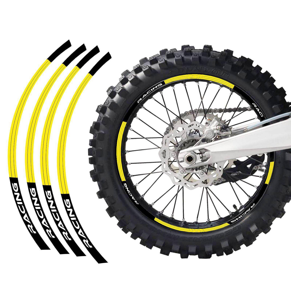 21 inch 19 inchRim Wheel Stickers L01B LINING Dirt Bike Rim Edge Stripes | For TM Racing TM125 TM125MX.