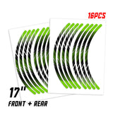 StickerBao Green 17 inch L02B Line Standard Edge Rim Sticker Universal Motorcycle Wheel Stripe Decal For Honda