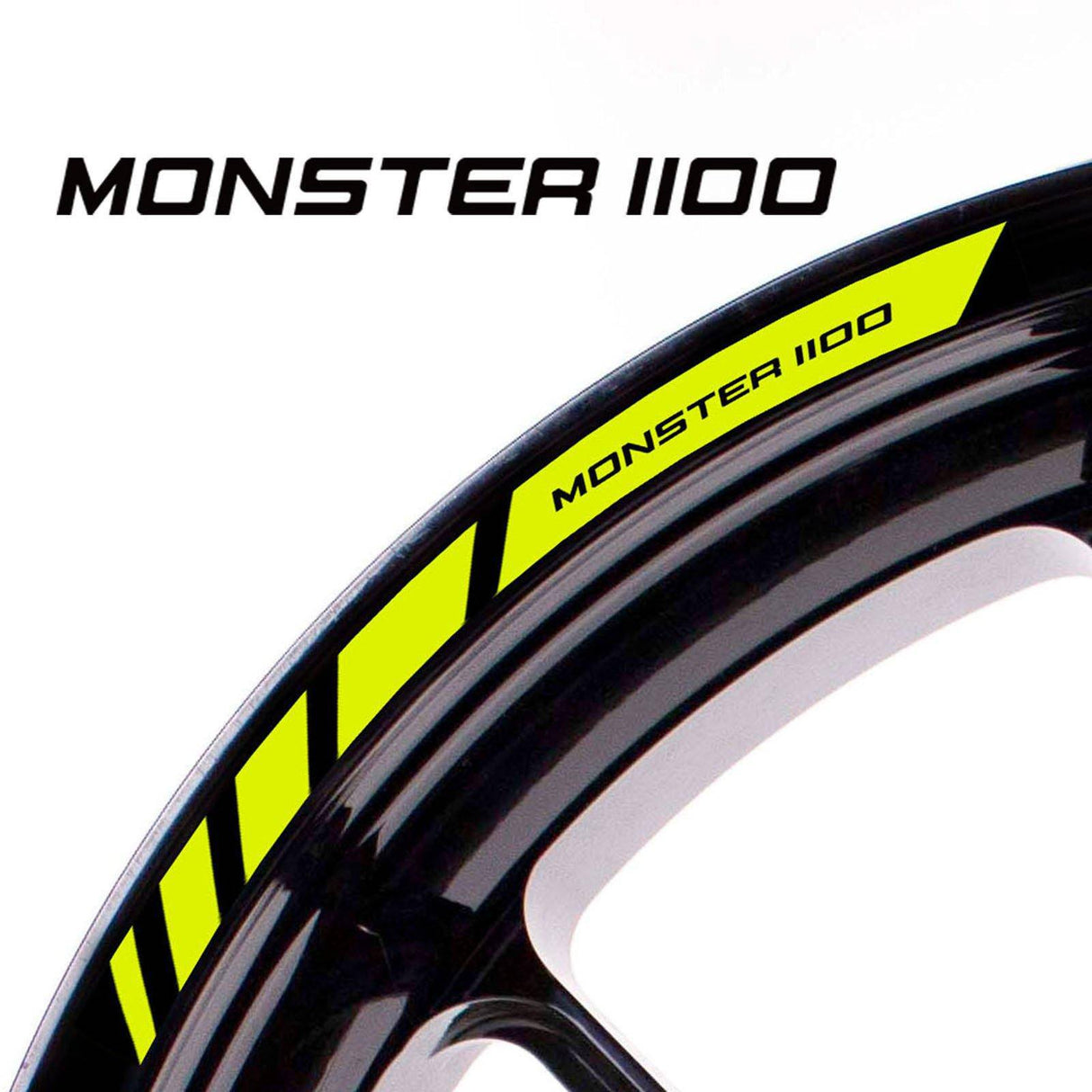 For Ducati Monster 1100 Logo 17 inch Rim Wheel Stickers MM01B Rim Edge Tapes.