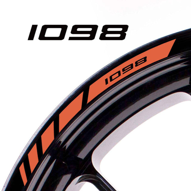 For Ducati 1098 Logo 17 inch Rim Wheel Stickers MM01B Rim Edge Tapes.