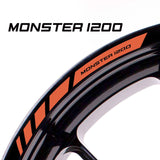 For Ducati Monster 1200 Logo 17 inch Rim Wheel Stickers MM01B Rim Edge Tapes.