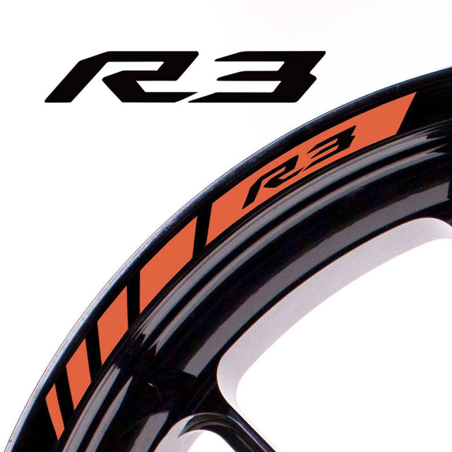 For Yamaha YZF R3 Logo 17 inch Rim Wheel Stickers MM01B Rim Edge Tapes.