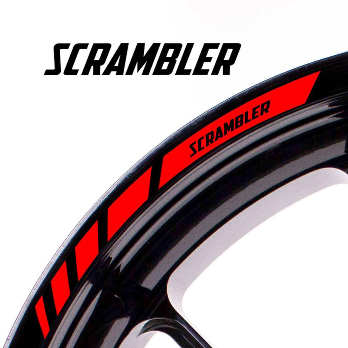 For Ducati Scrambler Logo 17 inch Rim Wheel Stickers MM01B Rim Edge Tapes.
