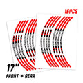 StickerBao Red Universal 17 inch Motorcycle P01B Stripe Standard Edge Rim Sticker Check Rim Wheel Decal  For Aprilia