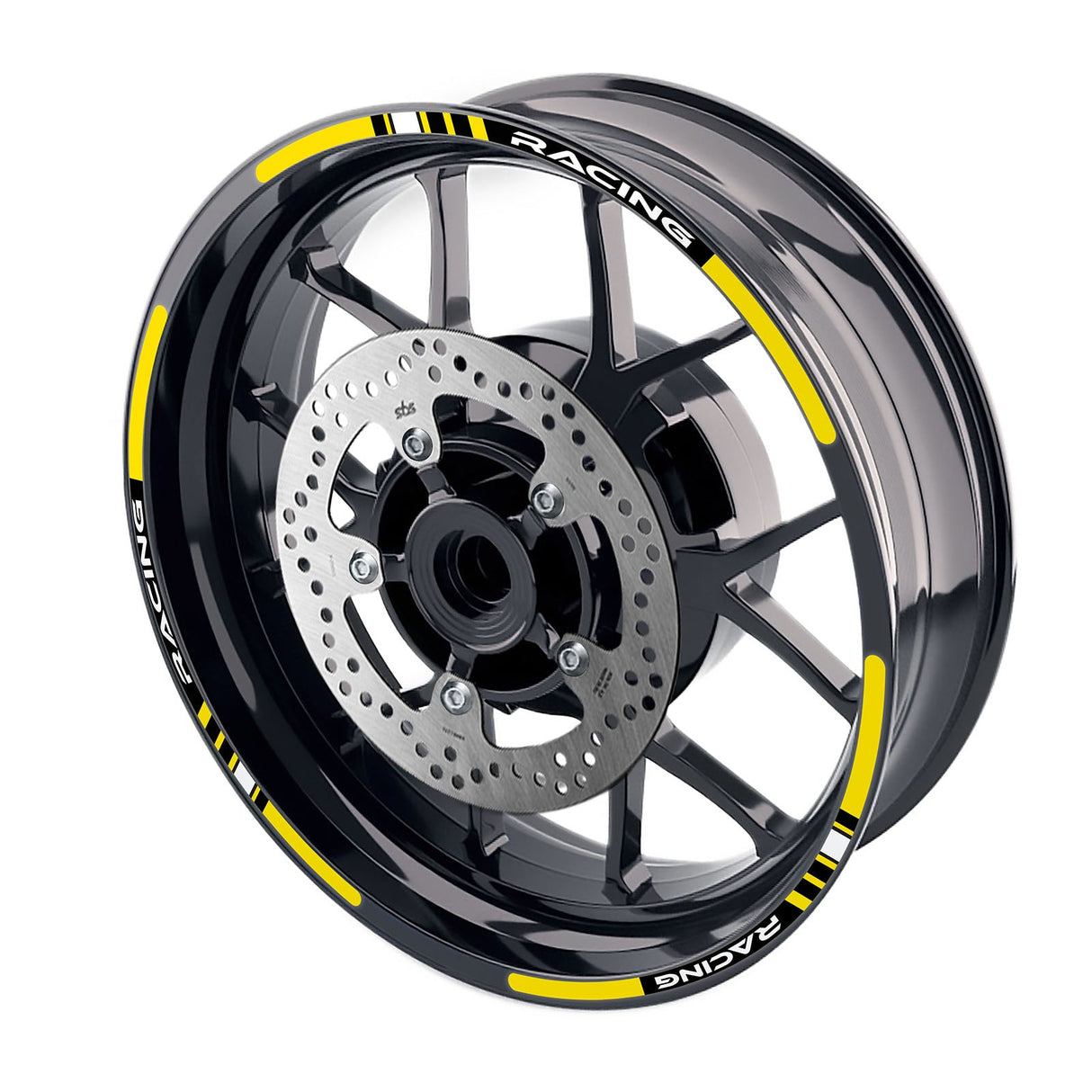StickerBao Yellow Universal 17 inch Motorcycle P01B Stripe Standard Edge Rim Sticker Check Rim Wheel Decal For For Aprilia
