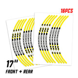 StickerBao Yellow 17 inch P01B Stripe Standard Edge Rim Sticker Universal Motorcycle Wheel Stripe Decal For Honda
