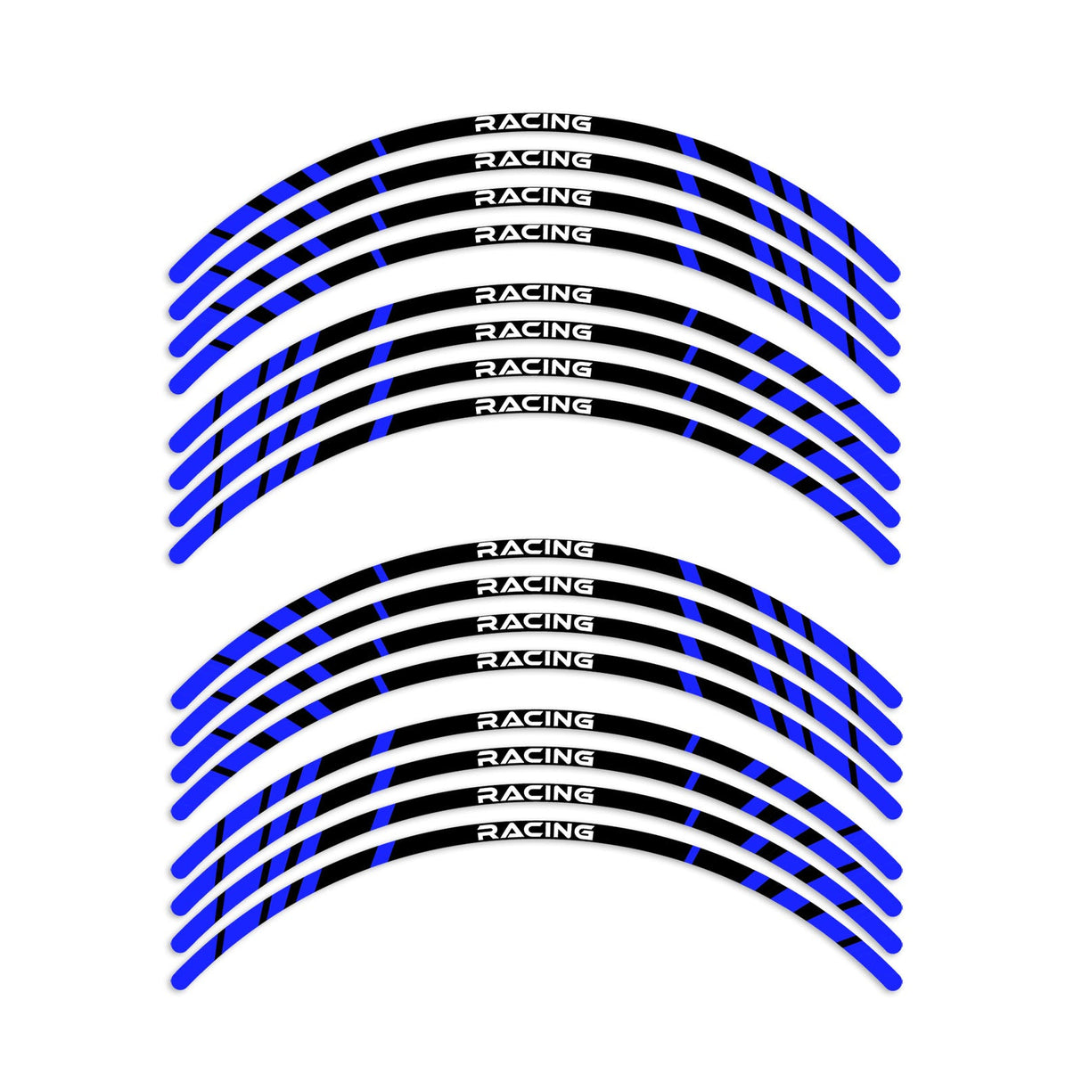 StickerBao Blue Universal 17 inch Motorcycle P02B Stripe Standard Edge Rim Sticker Check Rim Wheel Decal  For Ducati