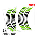 StickerBao Green Universal 17 inch Motorcycle P02B Stripe Standard Edge Rim Sticker Check Rim Wheel Decal  For Aprilia