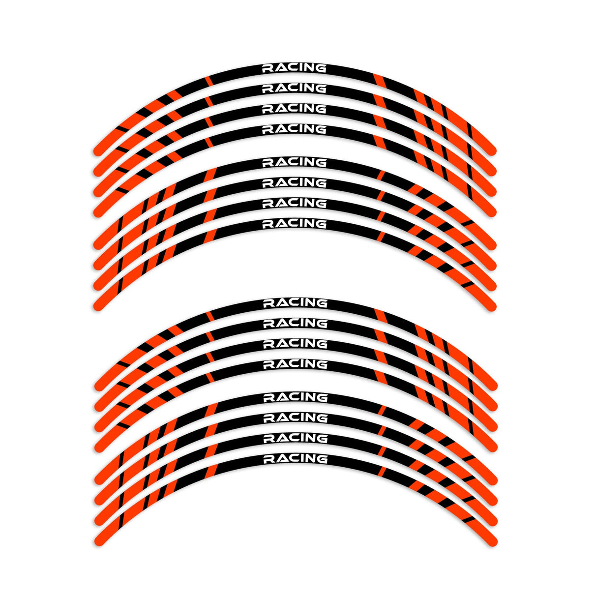 StickerBao Orange P02B Stripe Standard Edge Rim Sticker Universal Motorcycle 17 inch Wheel Stripe Decal For Kawasaki