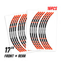 StickerBao Orange Universal 17 inch Motorcycle P02B Stripe Standard Edge Rim Sticker Check Rim Wheel Decal  For Aprilia