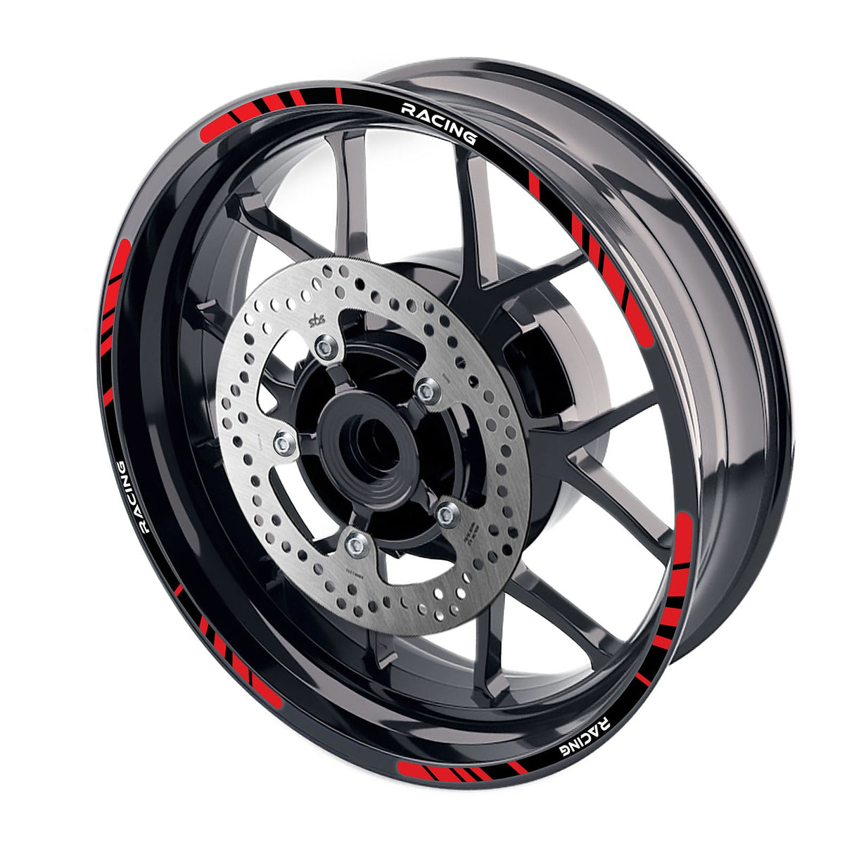 StickerBao Red Universal 17 inch Motorcycle P02B Stripe Standard Edge Rim Sticker Check Rim Wheel Decal  For Ducati