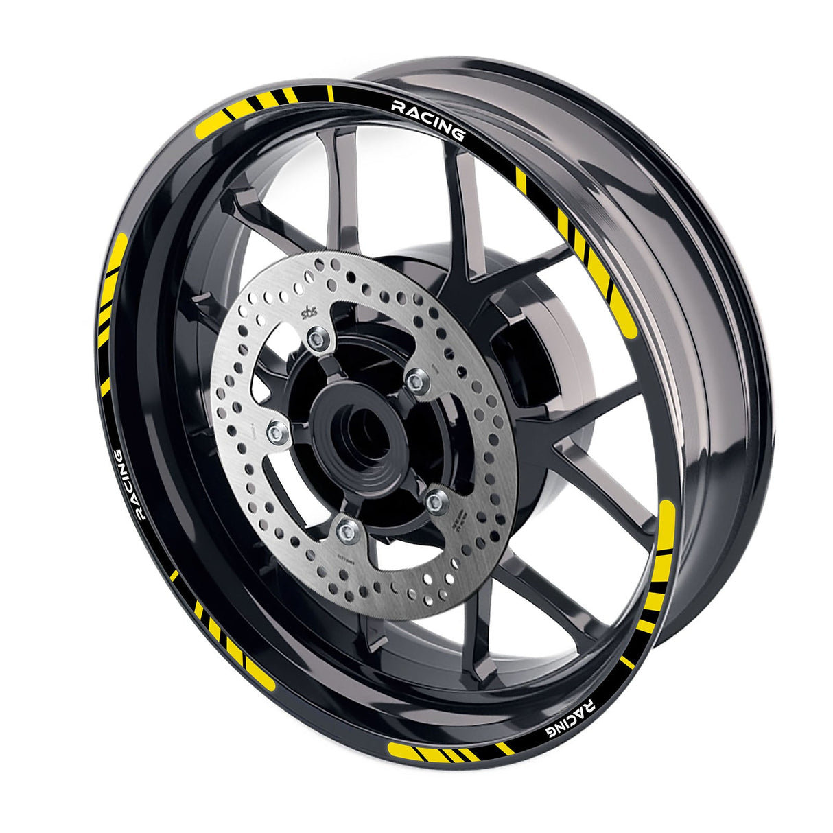 StickerBao Yellow Universal 17 inch Motorcycle P02B Stripe Standard Edge Rim Sticker Check Rim Wheel Decal For For Kawasaki