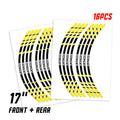 StickerBao Yellow Universal 17 inch Motorcycle P02B Stripe Standard Edge Rim Sticker Check Rim Wheel Decal  For Aprilia