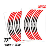 StickerBao Red P03B Stripe Standard Edge Rim Sticker Universal Motorcycle 17 inch Wheel Stripe Decal For Honda