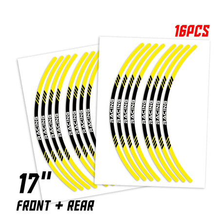 StickerBao Yellow 17 inch P03B Stripe Standard Edge Rim Sticker Universal Motorcycle Wheel Stripe Decal For Honda