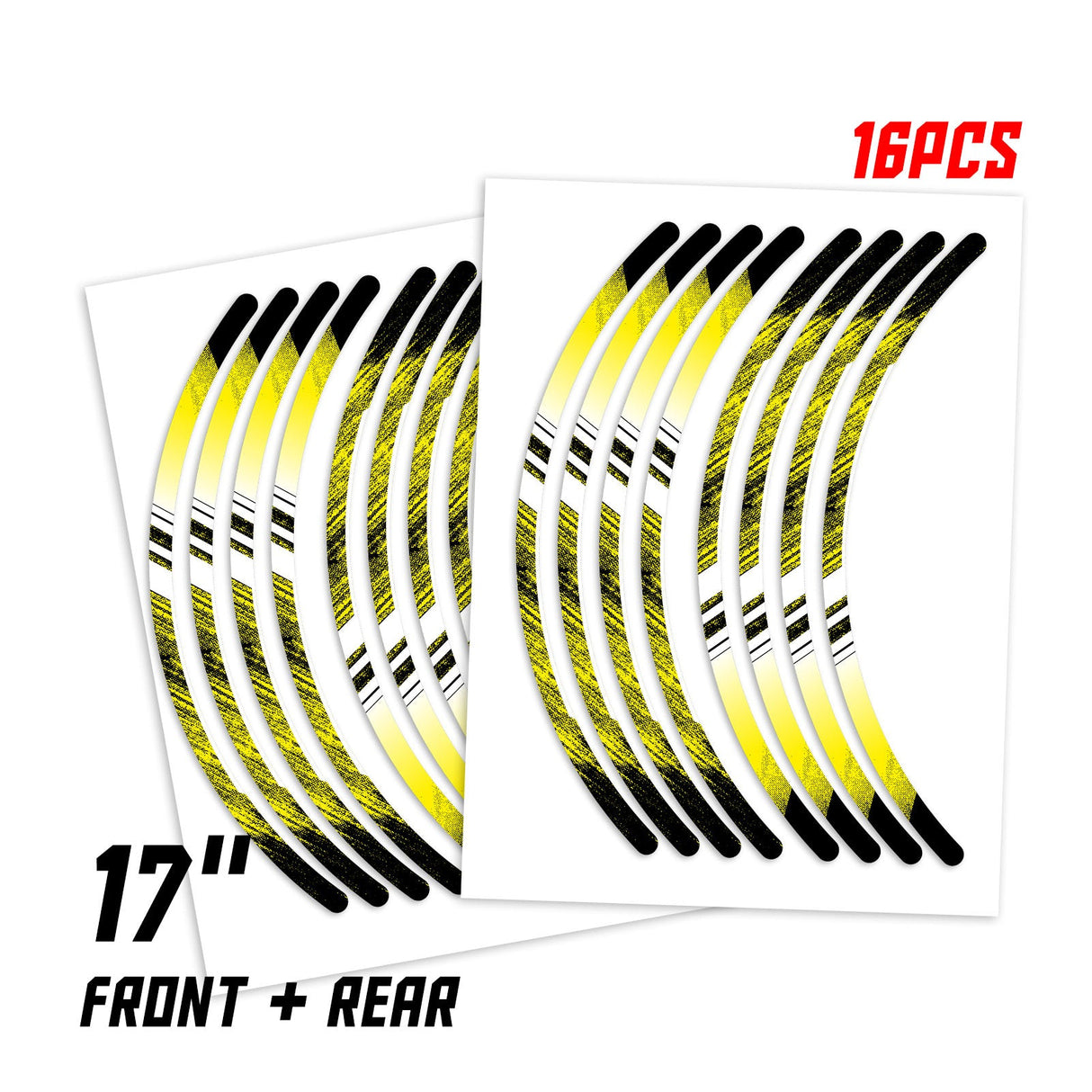 StickerBao Yellow 17 inch P05B Stripe Standard Edge Rim Sticker Universal Motorcycle Wheel Stripe Decal For Yamaha