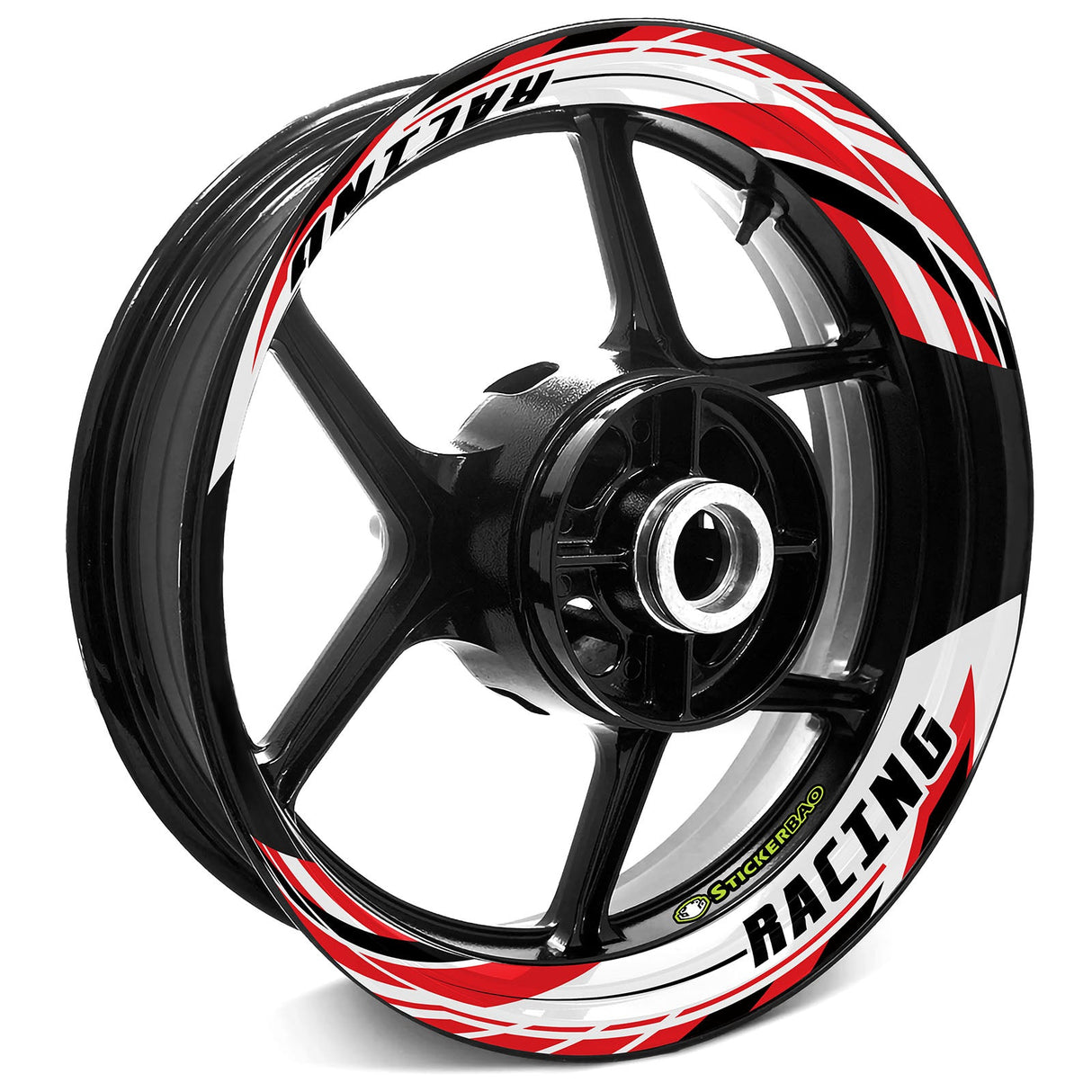 StickerBao Red J01W Advanced 2-Piece Rim Sticker Universal Motorcycle 17 inch Inner Edge Wheel Decal For Ducati