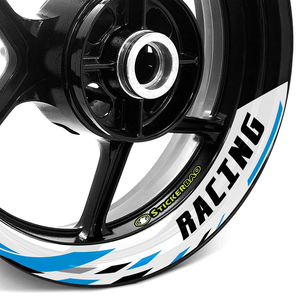 StickerBao Aqua J02W Advanced 2-Piece Rim Sticker Universal Motorcycle 17 inch Rim Wheel Decal For Honda
