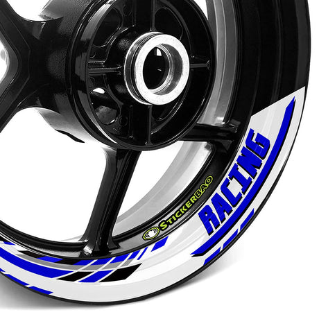 StickerBao Blue 17 inch J03W Advanced 2-Piece Rim Sticker Universal Motorcycle Rim Wheel Decal For Honda