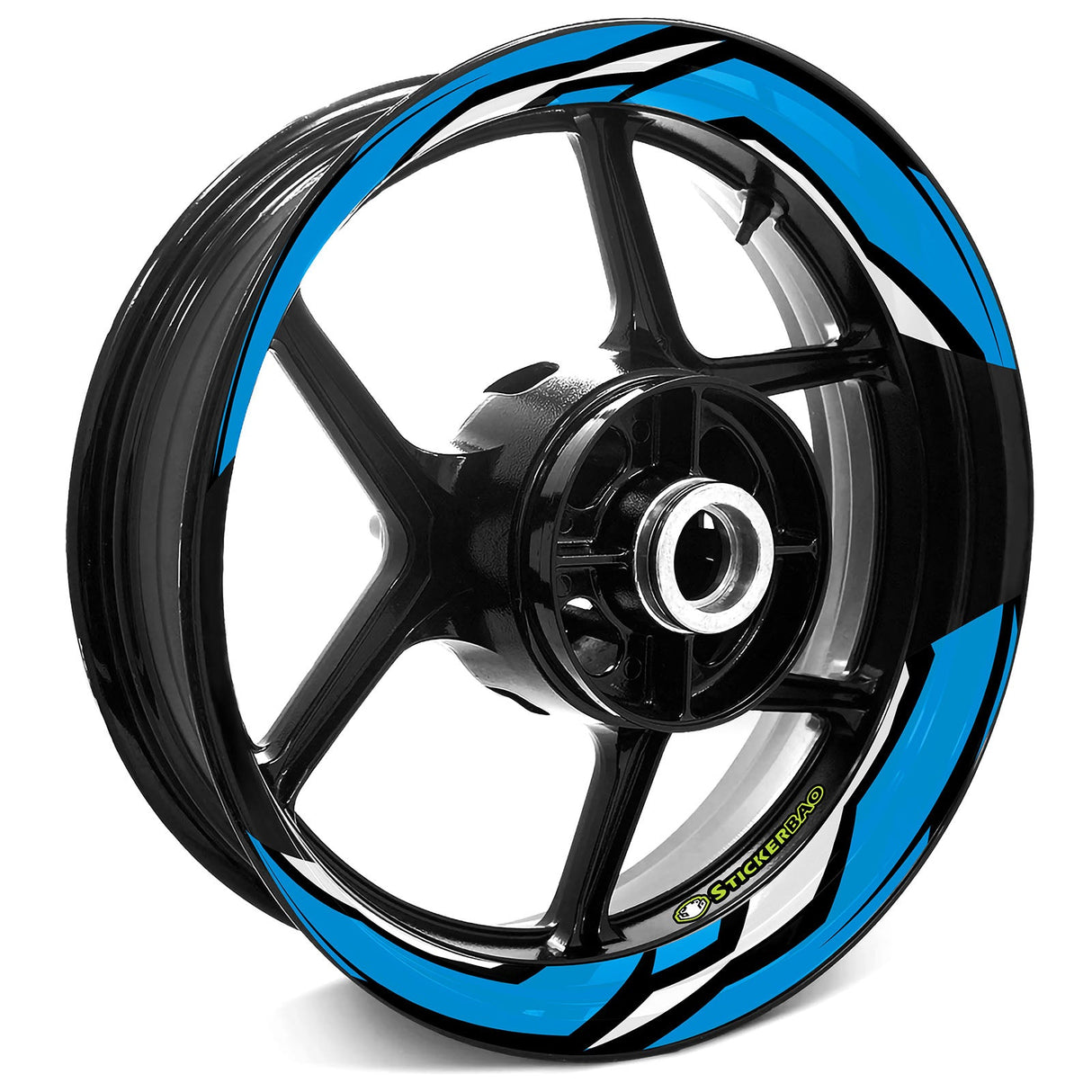 StickerBao Aqua 17 inch J06W Advanced 2-Piece Rim Sticker Universal Motorcycle Rim Wheel Decal For Honda