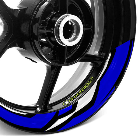StickerBao Blue 17 inch J06W Advanced 2-Piece Rim Sticker Universal Motorcycle Rim Wheel Decal For Honda