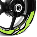 StickerBao Light Green J06W Advanced 2-Piece Rim Sticker Universal Motorcycle 17 inch Rim Wheel Decal For Yamaha