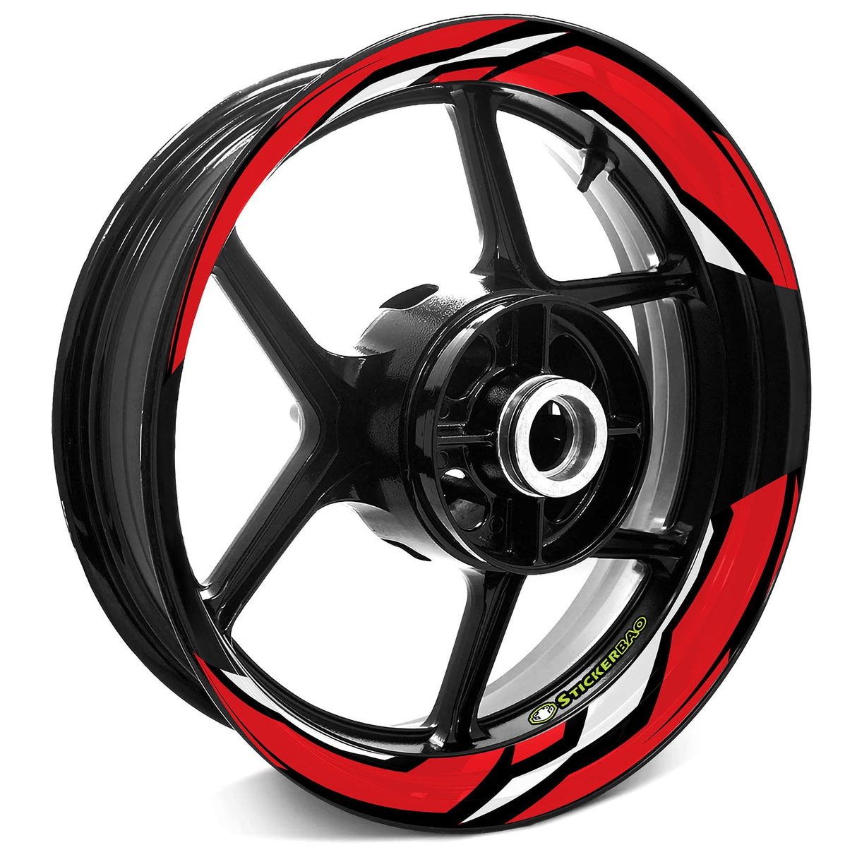 StickerBao Red Universal 17 inch Motorcycle J06W Advanced 2-Piece Rim Sticker Rim Wheel Decal  For Ducati