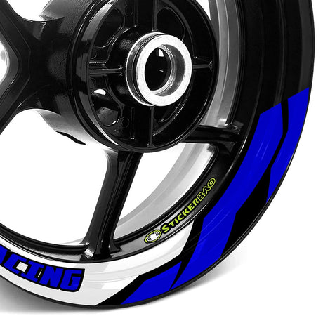 StickerBao Blue Universal 17 inch Motorcycle J07W Advanced 2-Piece Rim Sticker Rim Wheel Decal For For Suzuki
