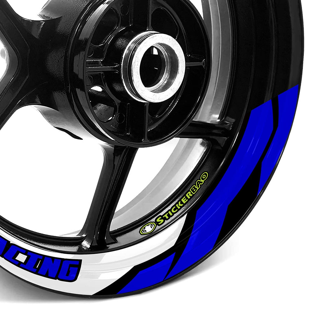 StickerBao Blue 17 inch J07W Advanced 2-Piece Rim Sticker Universal Motorcycle Rim Wheel Decal For Kawasaki