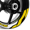 StickerBao Yellow J07W Advanced 2-Piece Rim Sticker Universal Motorcycle 17 inch Inner Edge Wheel Decal For Aprilia