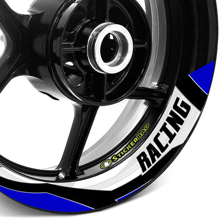 StickerBao Blue Universal 17 inch Motorcycle J10W Advanced 2-Piece Rim Sticker Rim Wheel Decal  For Aprilia