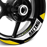 StickerBao Yellow 17 inch J10W Advanced 2-Piece Rim Sticker Universal Motorcycle Rim Wheel Decal For Honda