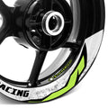 StickerBao Light Green Universal 17 inch Motorcycle J11W Advanced 2-Piece Rim Sticker Rim Wheel Decal For For Suzuki