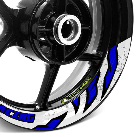 StickerBao Blue 17 inch J12W Advanced 2-Piece Rim Sticker Universal Motorcycle Rim Wheel Decal For Kawasaki
