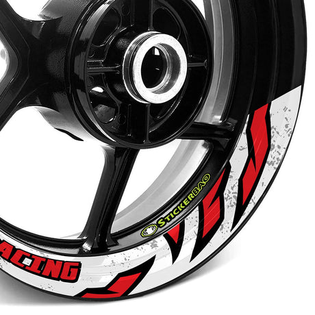StickerBao Red J12W Advanced 2-Piece Rim Sticker Universal Motorcycle 17 inch Inner Edge Wheel Decal For Ducati