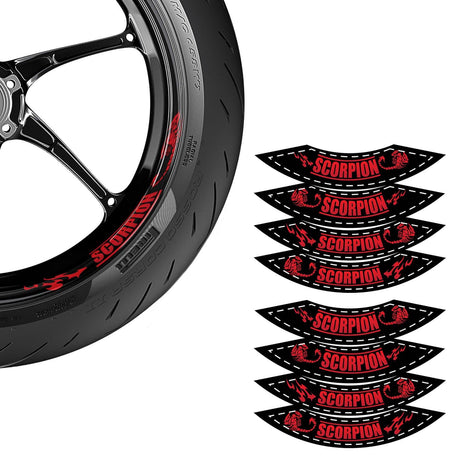 17 inch Rim Wheel Stickers SCORPION01 2-Piece Decal | For Kawasaki ZX-6R ZX-6RR ZX-7R ZX-9R StickerBao