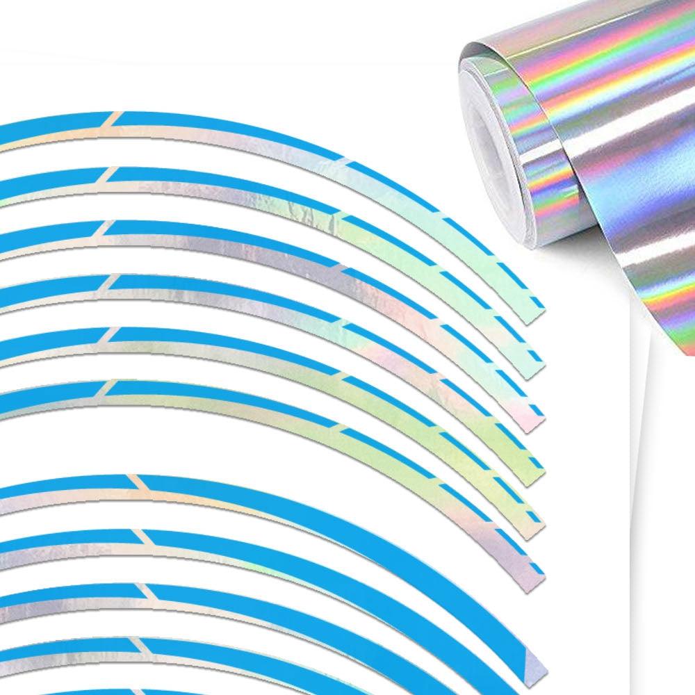 17 inch Rim Silver Holographic Wheel Stickers J03 Rim Skin Decal Strip | For Ducati Panigale 1199 1299 899 959.