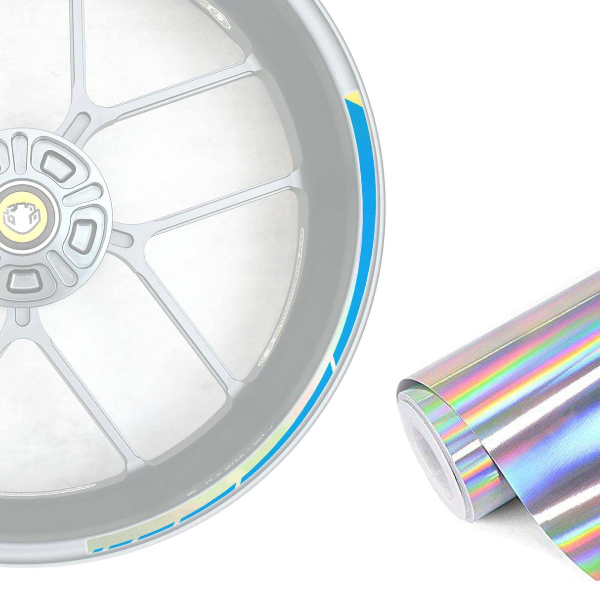 17 inch Rim Silver Holographic Wheel Stickers J03 Rim Skin Decal Strip | For Ducati Panigale 1199 1299 899 959.