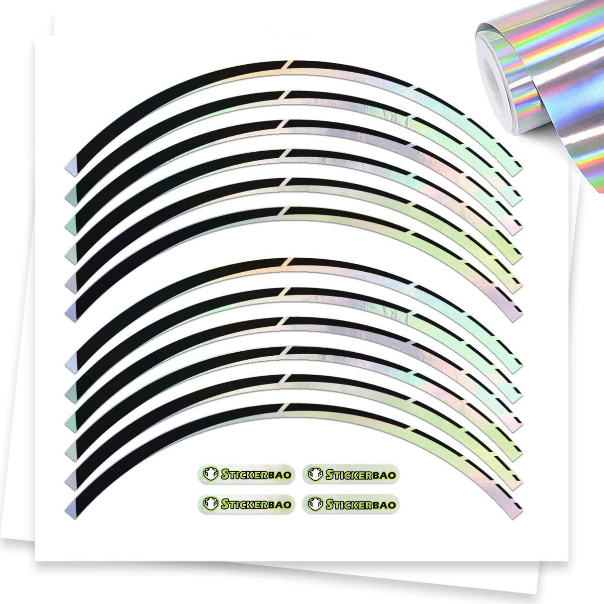 17 inch Rim Silver Holographic Wheel Stickers J03 Rim Skin Decal Strip | For Ducati Panigale 1199 1299 899 959.