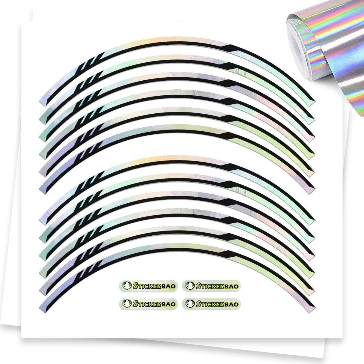 17 inch Rim Chrome Holographic Wheel Stickers J05 Rim Skin Decal Strip | For Ducati Monster 821 1200 797.