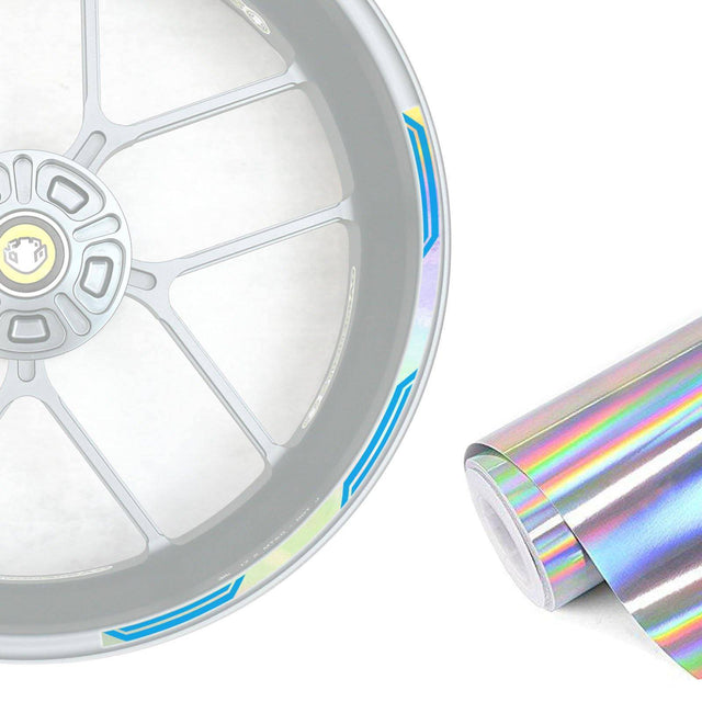17 inch Rim Silver Holographic Wheel Stickers J06 Rim Skin Decal Strip | For Honda CB1100 CB1300 CB190R.