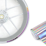 17 inch Rim Chrome Holographic Wheel Stickers J08 Rim Skin Decal Strip | For Honda CBF190R CBF300 CBF650 CBR600RR.