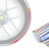Honda VFR 17 inch Rim Silver Holographic Wheel Stickers J09 Rim Skin Decal Strip | For Honda CB600F Hornet NC700 X VFR800F.