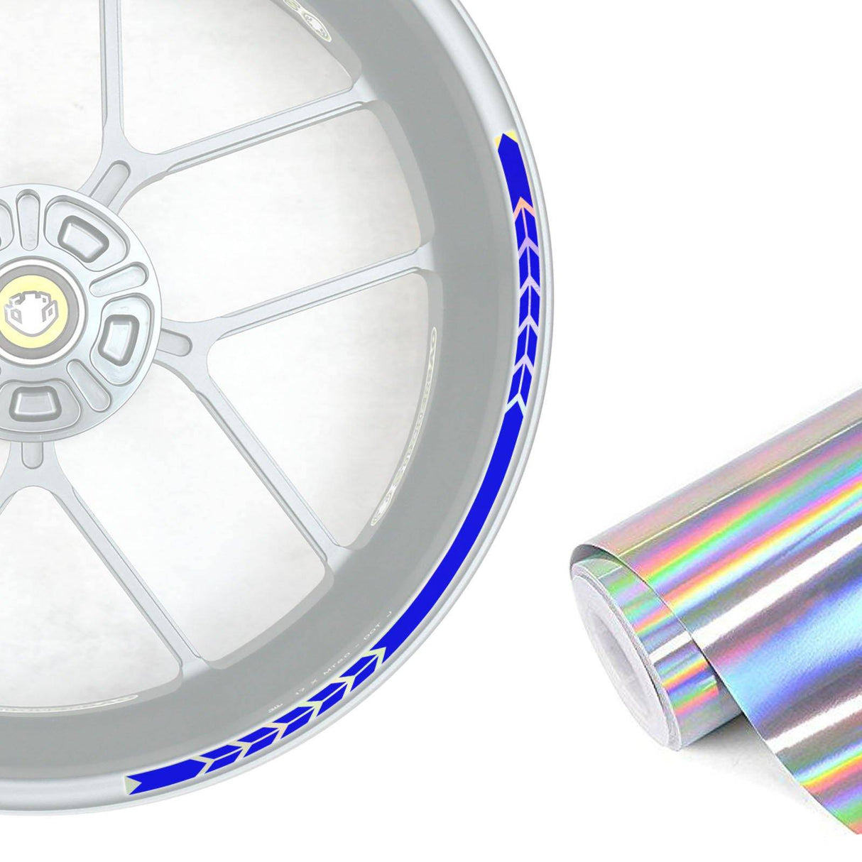 17 inch Rim Rainbow Holographic Wheel Stickers J10 Rim Skin Decal Strip | For Kawasaki Ninja 300 400 650 1000 ZX14R.